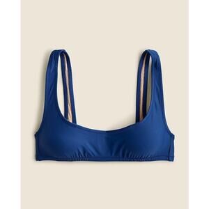 J. Crew Blue Over the Shoulder Scoop Neck Heritage Bikini Top - Small - NWT